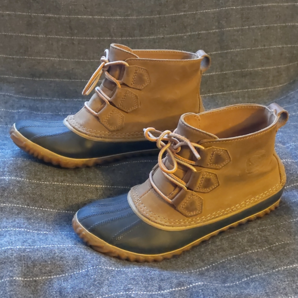 Sorel Out N About Duck Boots Brown Leather